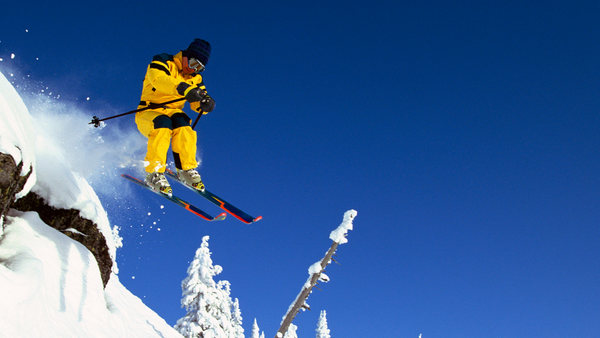 Skier in mid air.