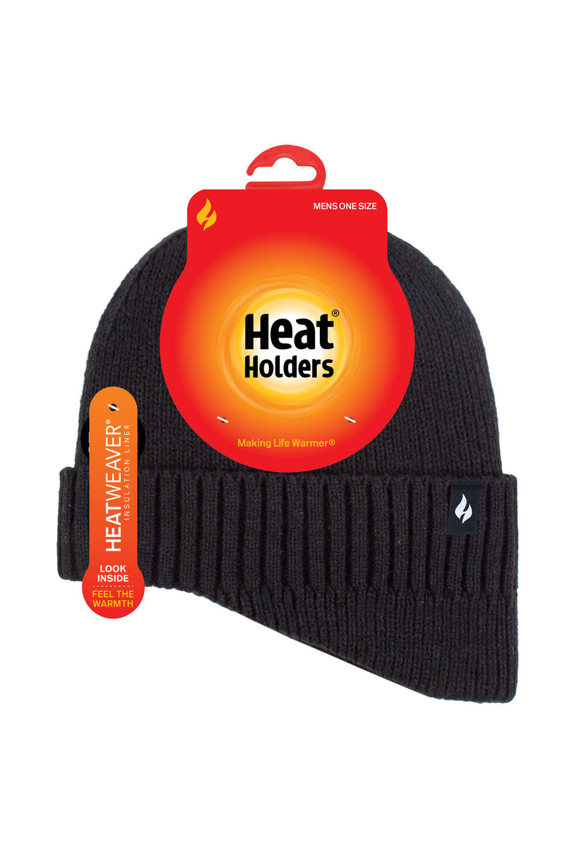 Heat Holders Daniel Men's Cosy Ears Hat Black - Packaging