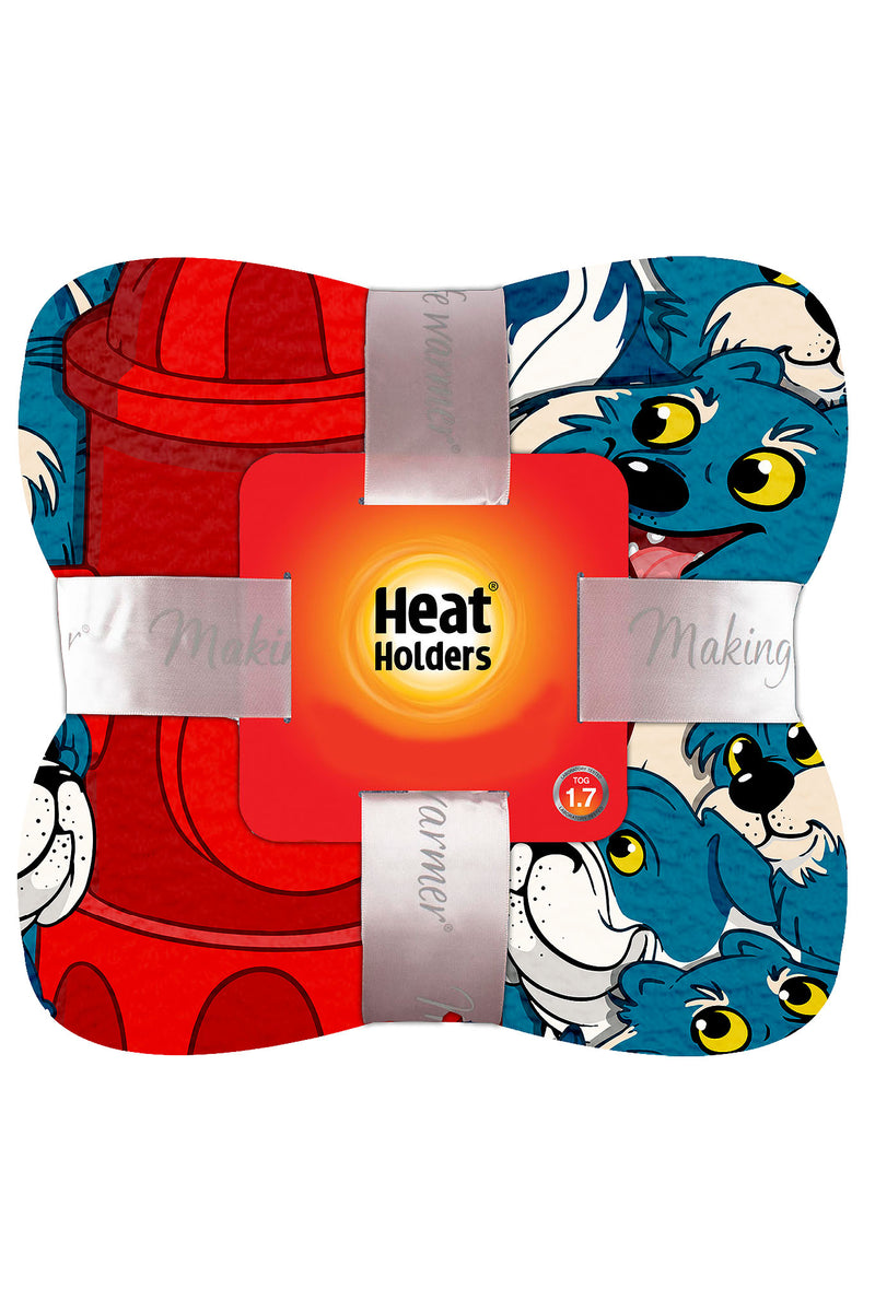 Heat Holders Hero Worship Dog Print Thermal Blanket Personal Size Blueberry