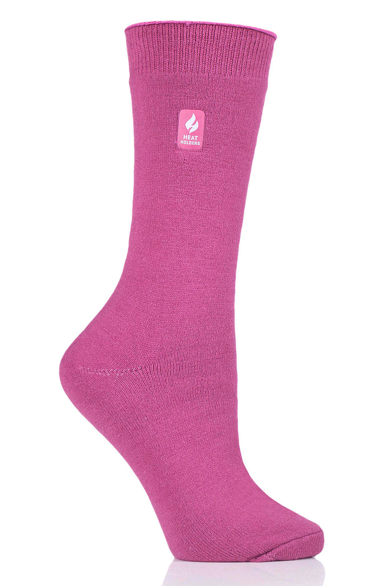 Heat Holders Women's Holly Ultra Lite Solid Thermal Crew Sock Muted Pink