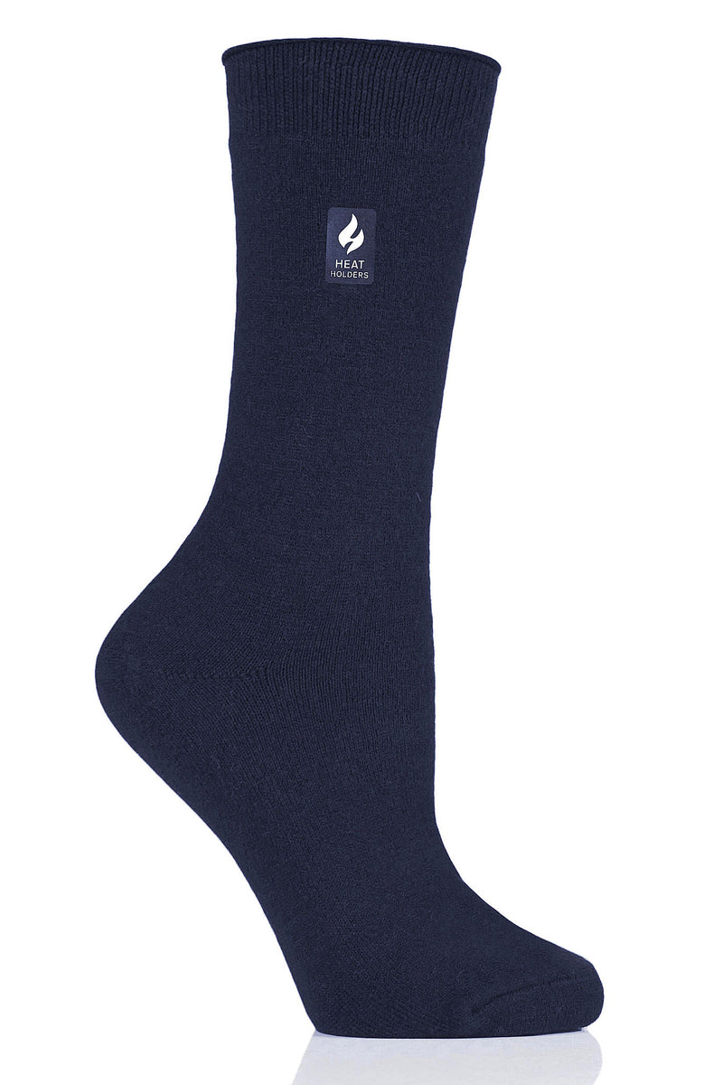 Heat Holders Women's Holly Ultra Lite Solid Thermal Crew Sock Navy