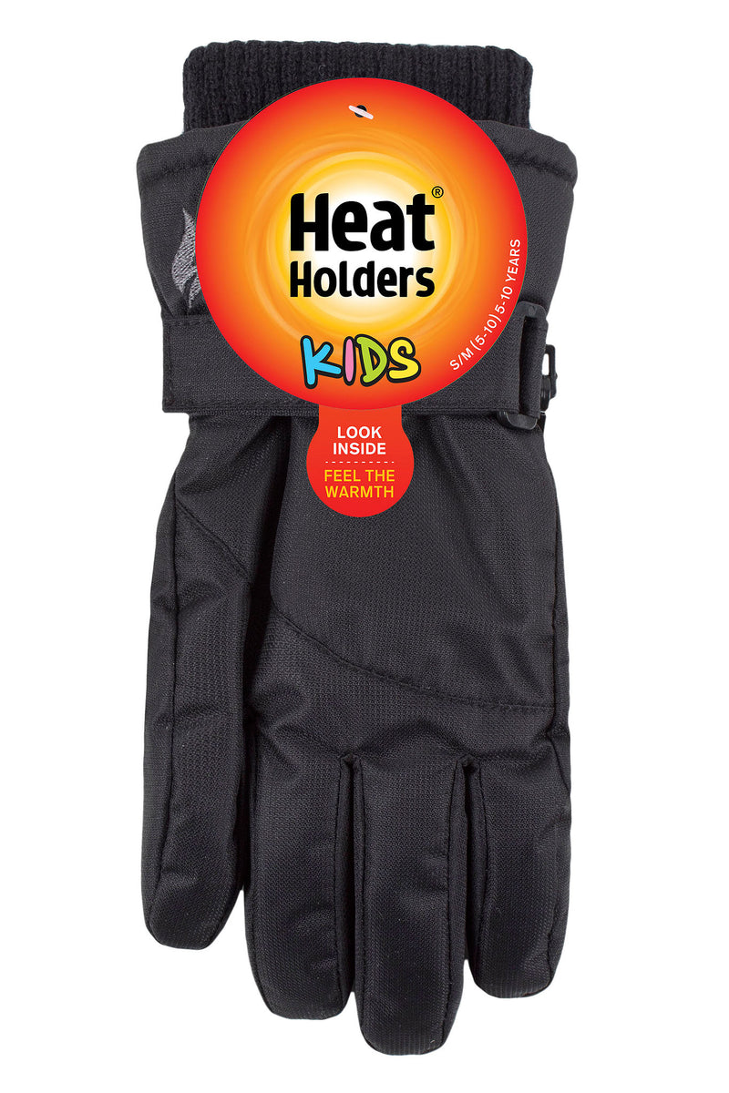 Heat Holders Kids Blizzard Comrade Thinsulate Thermal Winter Gloves Black - Packaging