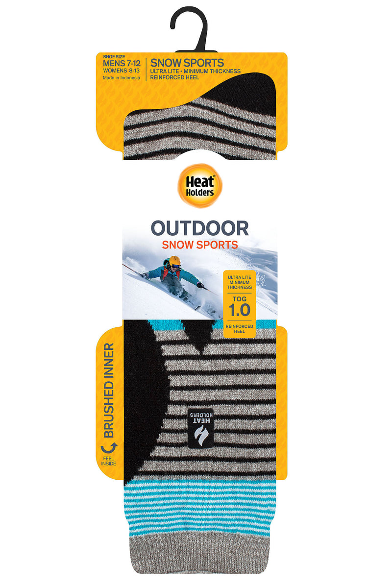 Heat Holders Men's Alpine Snowsports Thermal Long Sock Grey/Black/Green - Packaging