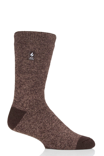 Heat Holders Men's Fieldfare Lite Twist Thermal Crew Sock Brown #color_brown