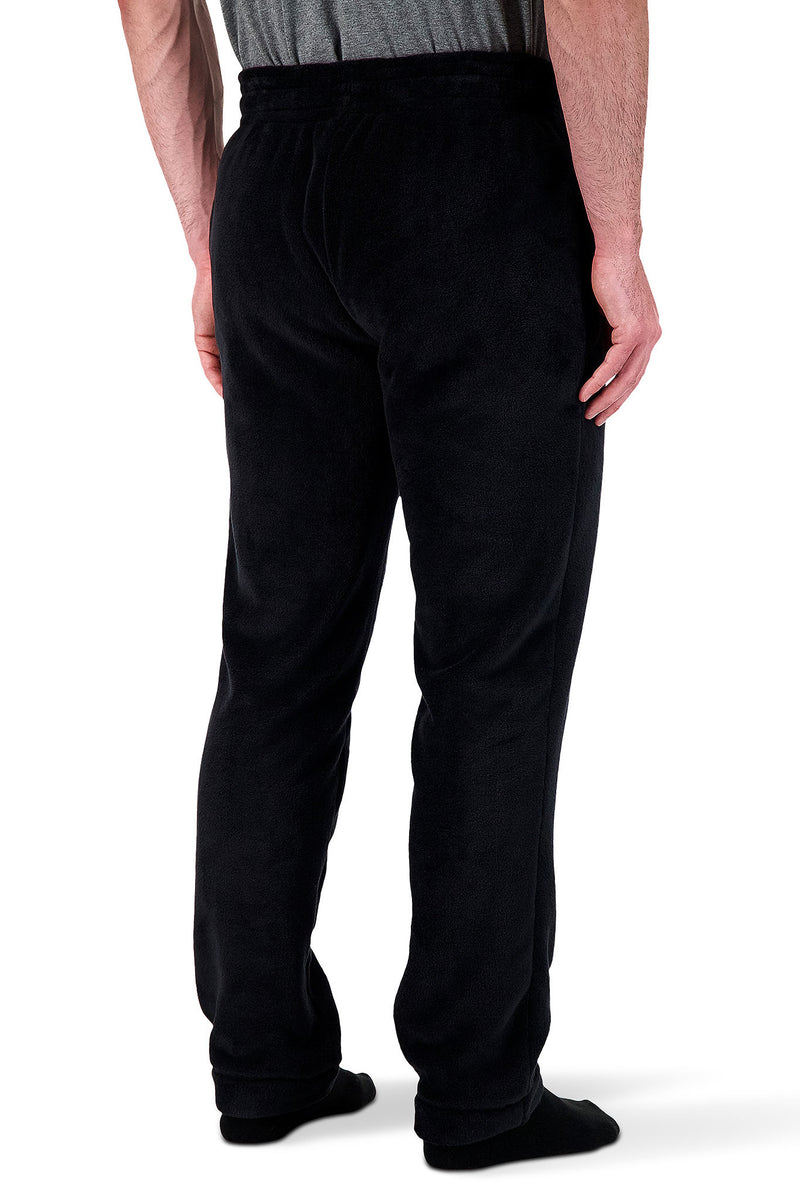 Heat Holders Men's Plush Lounge Fleece Pant Black - Rear Side