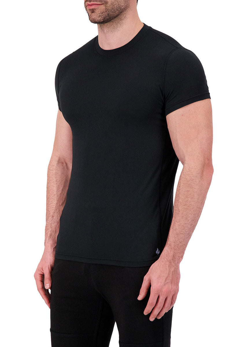 Heat Holders Men's ULTRA LITE Short Sleeve T-Shirt Black - Front Side