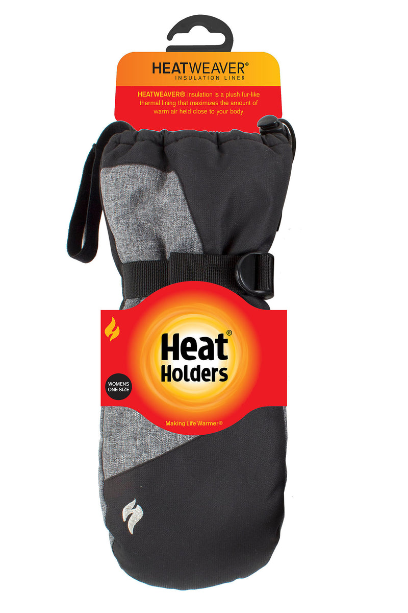 Heat Holders Sierra Women's Performance Mitten Black/Grey - Packaging