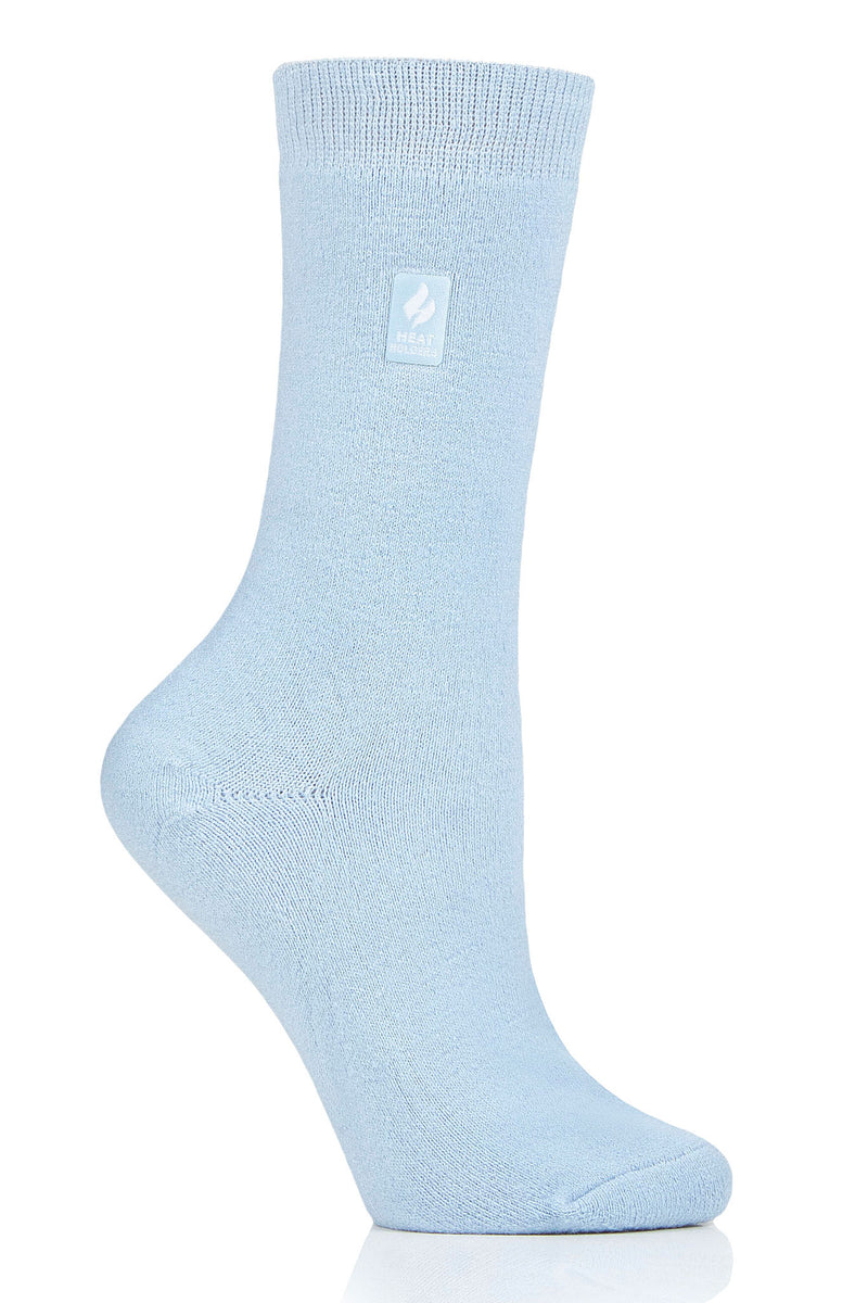Heat Holders Women's Holly Ultra Lite Solid Thermal Crew Sock Light Blue