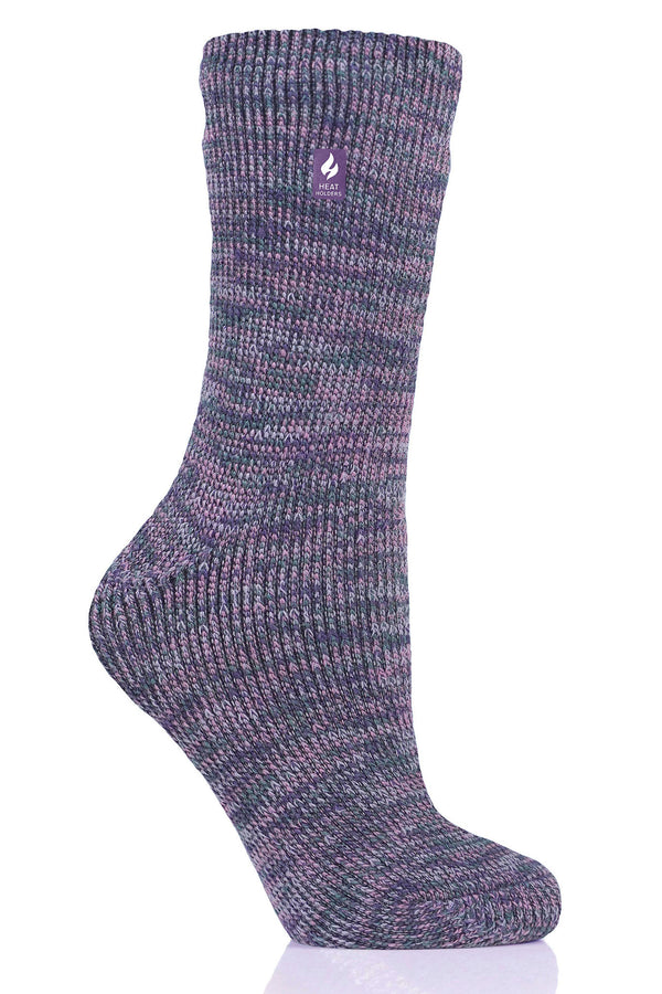 Heat Holders Women's Wendy Original Four-Color Twist Thermal Crew Sock Purple #color_purple