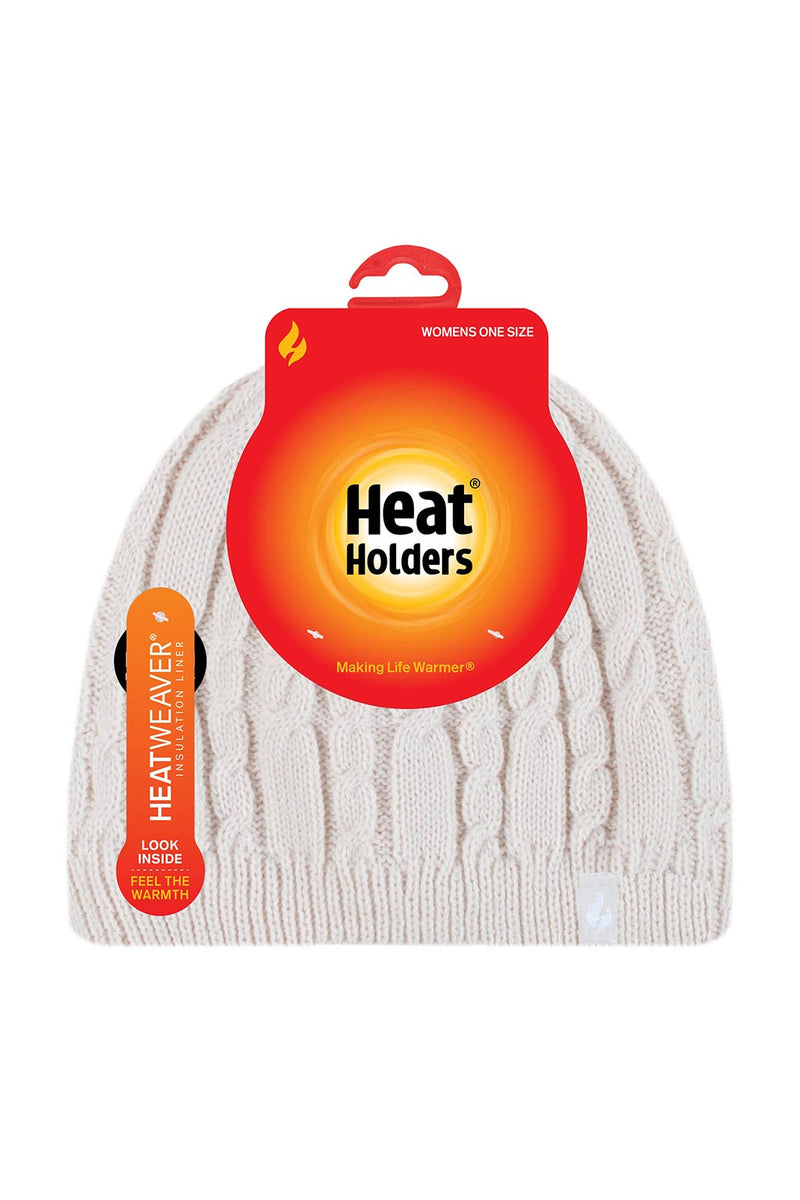 Heat Holders Women's Alesund Cable Knit Thermal Hat Buttercream - Packaging