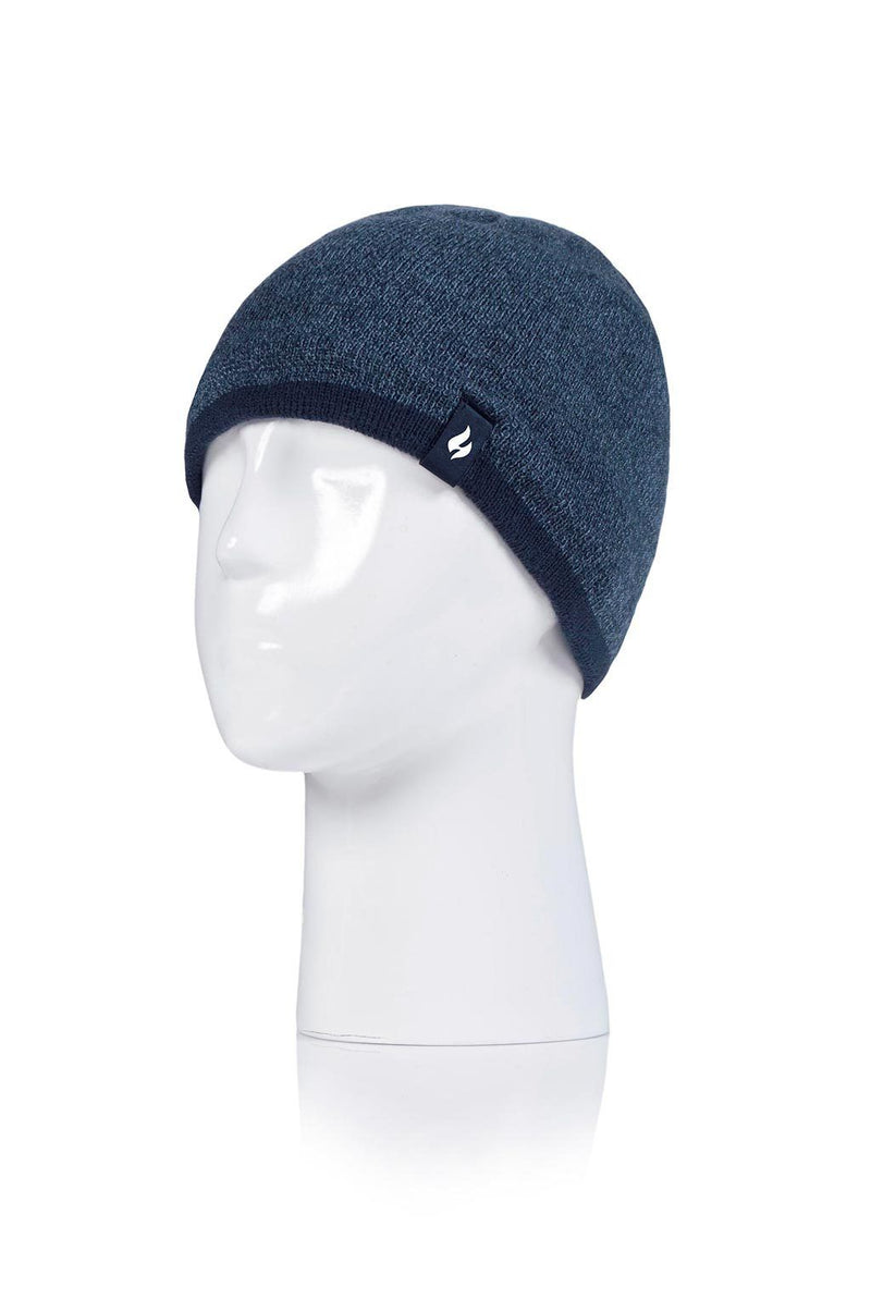 Heat Holders Boys Fine Knit Thermal Hat  Denim/Navy