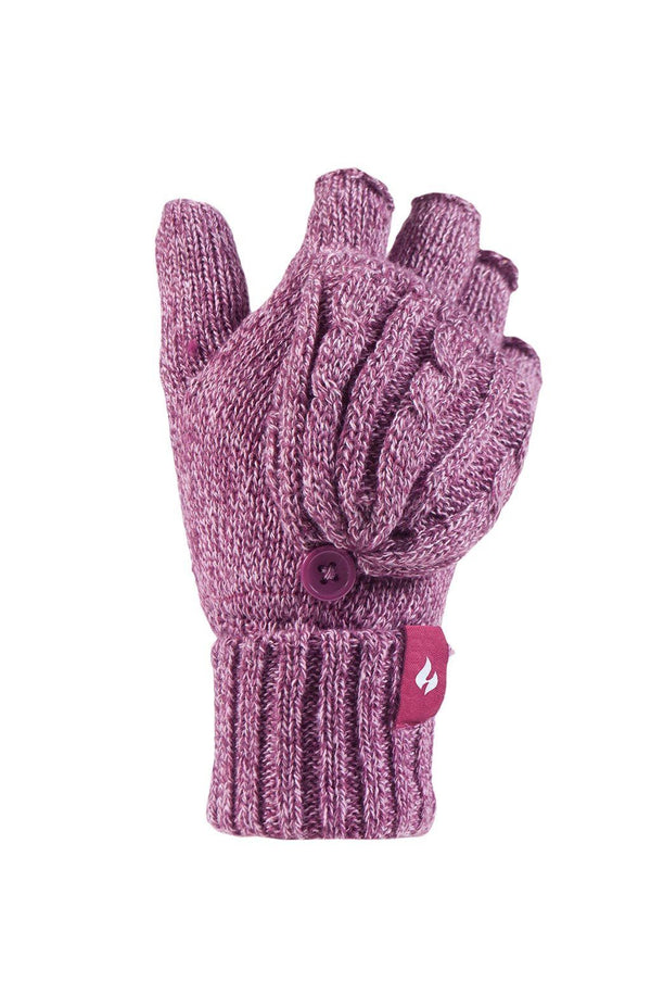 Heat Holders Women's Melinda Cable Knit Thermal Converter Gloves Rose #color_rose