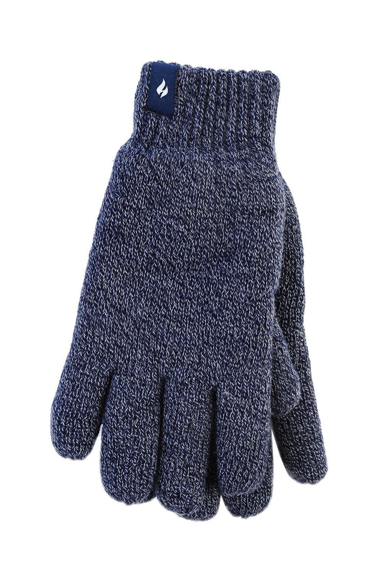 Heat Holders Men's Nevis Flat Knit Thermal Gloves Navy