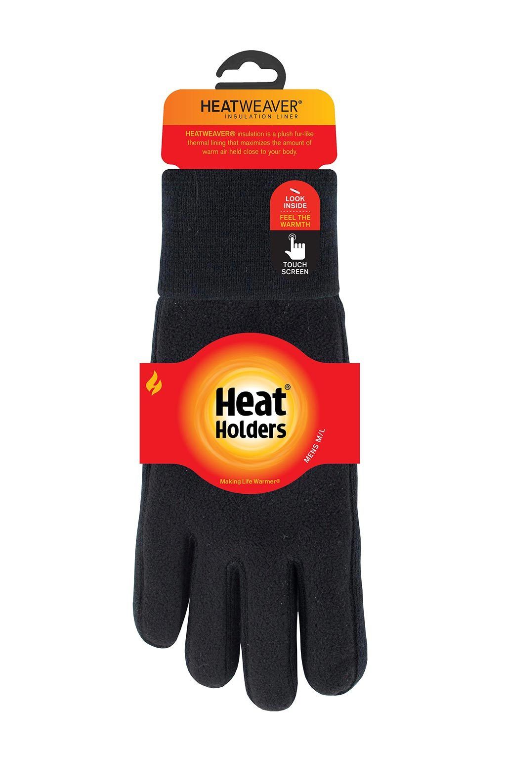 heat safe insulation system handschuhe Heat Holders Men's Oxford Smart Fleece Gloves, Black, L/XL
