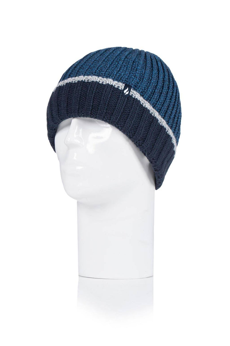 Heat Holders Men's Cheviot Ribbed Thermal Hat Navy/Fjord Blue