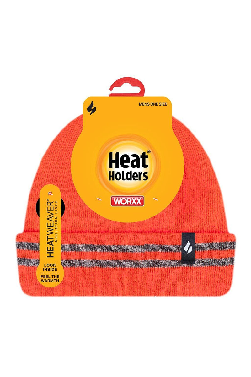 Heat Holders Worxx Men's Roll Up Thermal Hat Bright Orange - Packaging