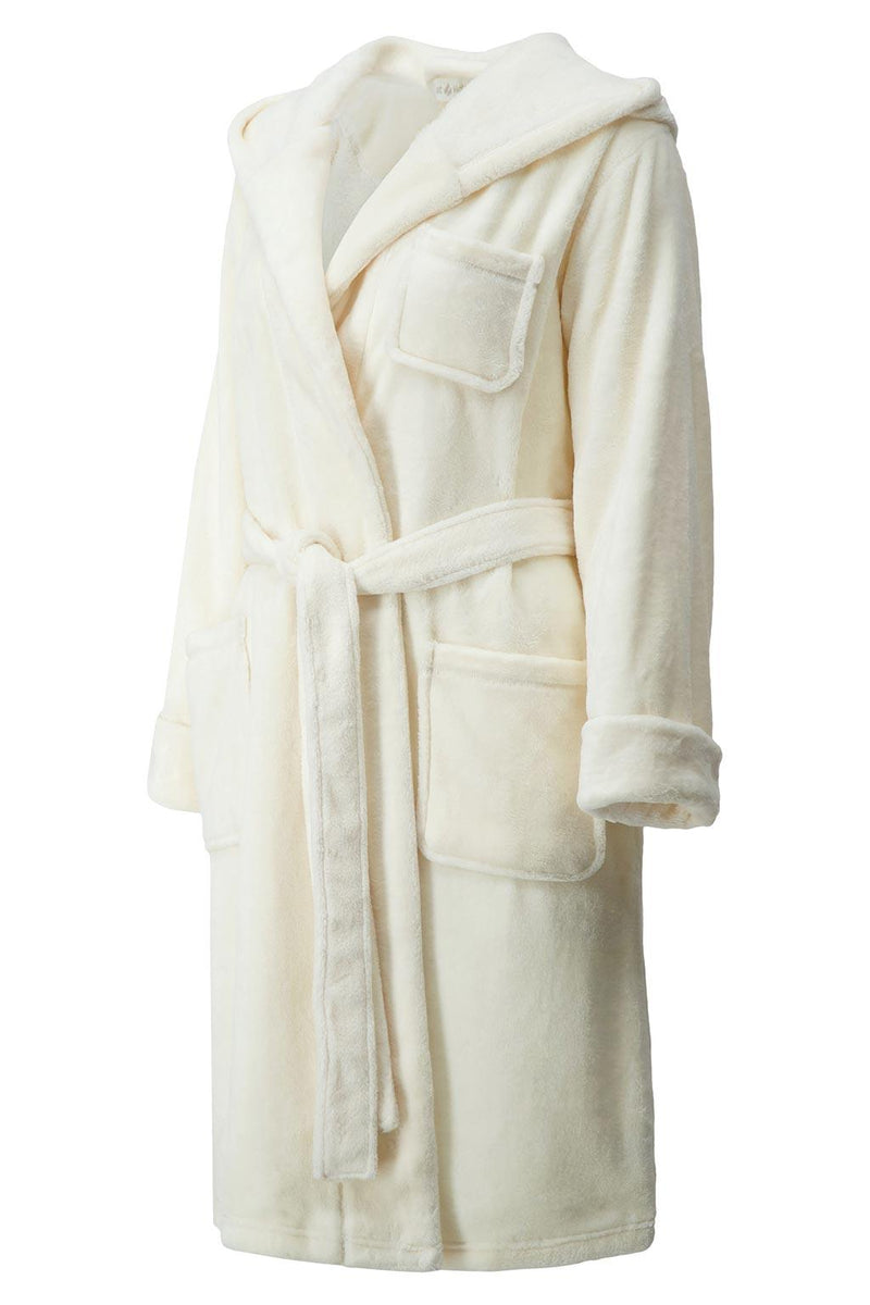 Heat Holders Womens Spa Robe Ivory - Front Side