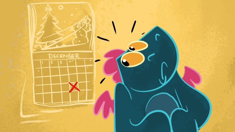 Toestie the Dragon looks at the map and realizes that Christmas is getting really close.