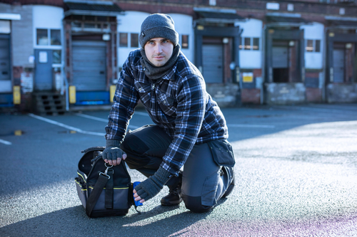 Man wearing Heat Holders thermal midlayer and accessories