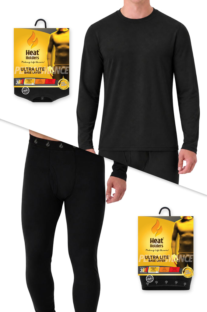 Men's Ultra Lite Ascent Base Layer Thermal Set in Black