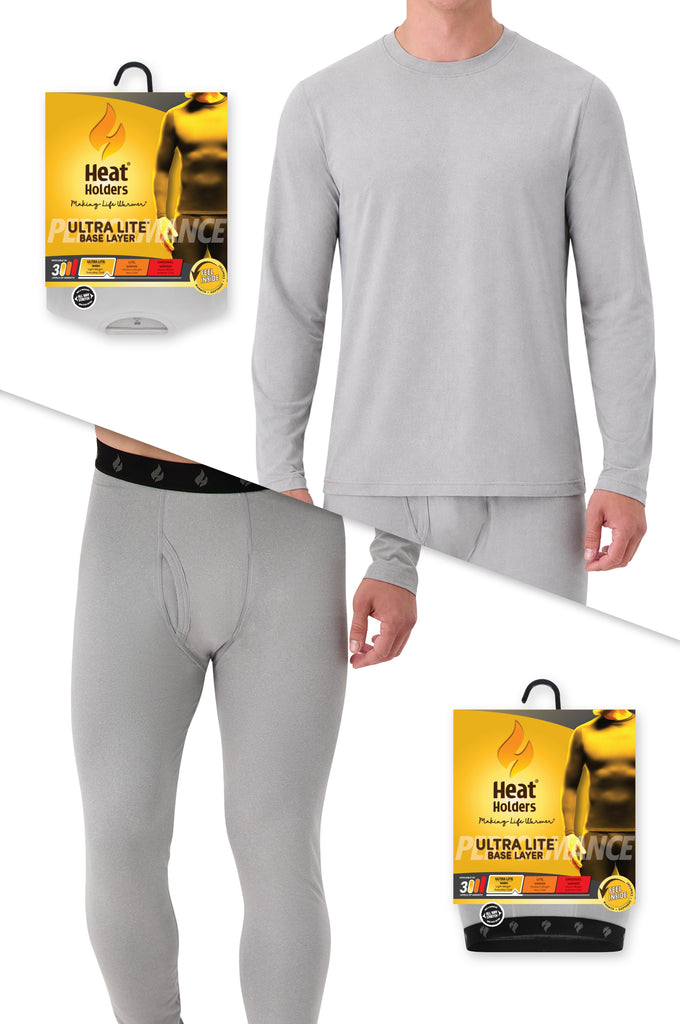 Men's Ultra Lite Ascent Base Layer Thermal Set in Grey Heather