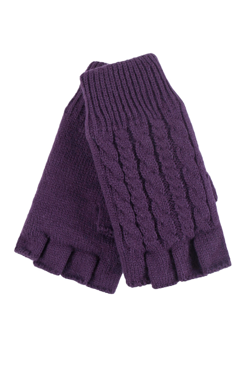 Women's Ayla Solid Cable Knit Fingerless Gloves