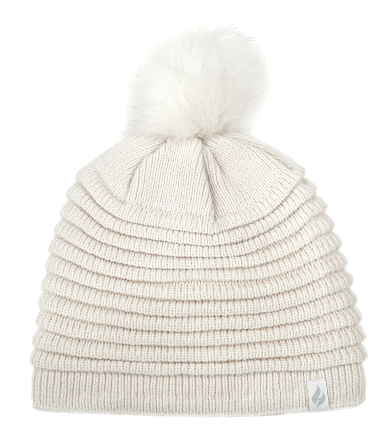 Women's Cannes Ribbed Hat With Pom Pom