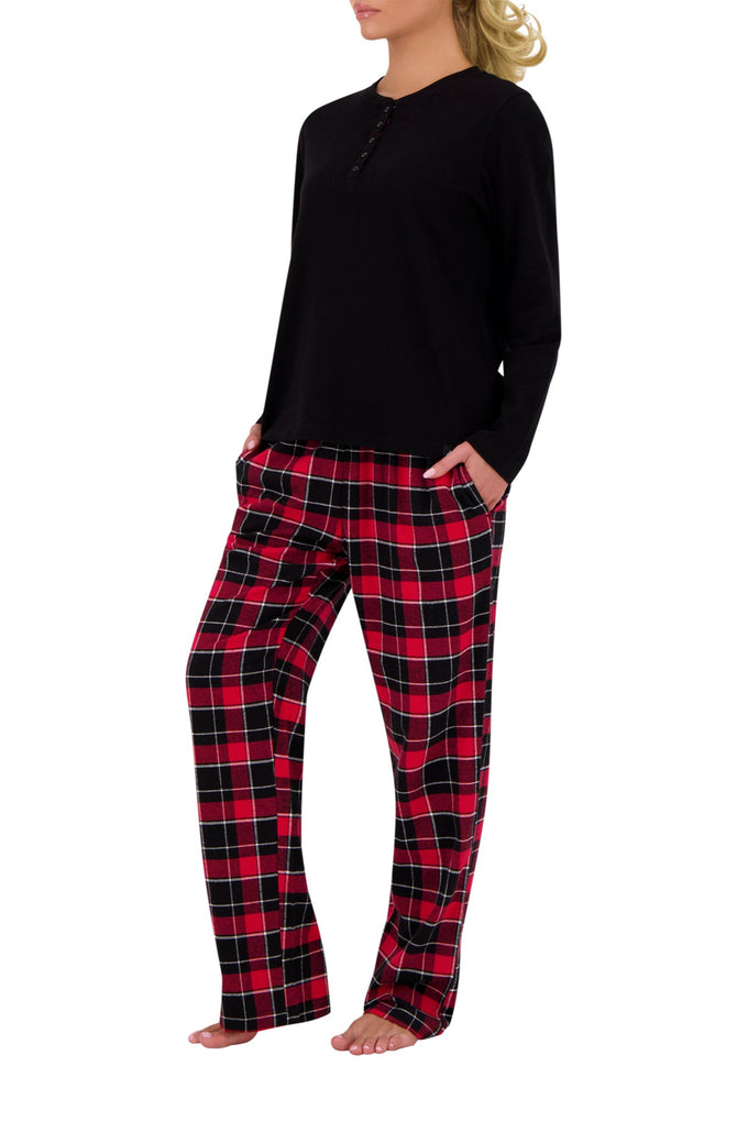 Women's Felicity Waffle Top/Flannel Pants Pajama Set