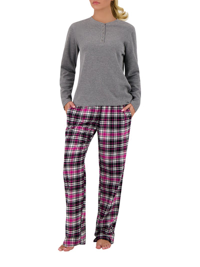 Women's Felicity Waffle Top/Flannel Pants Pajama Set
