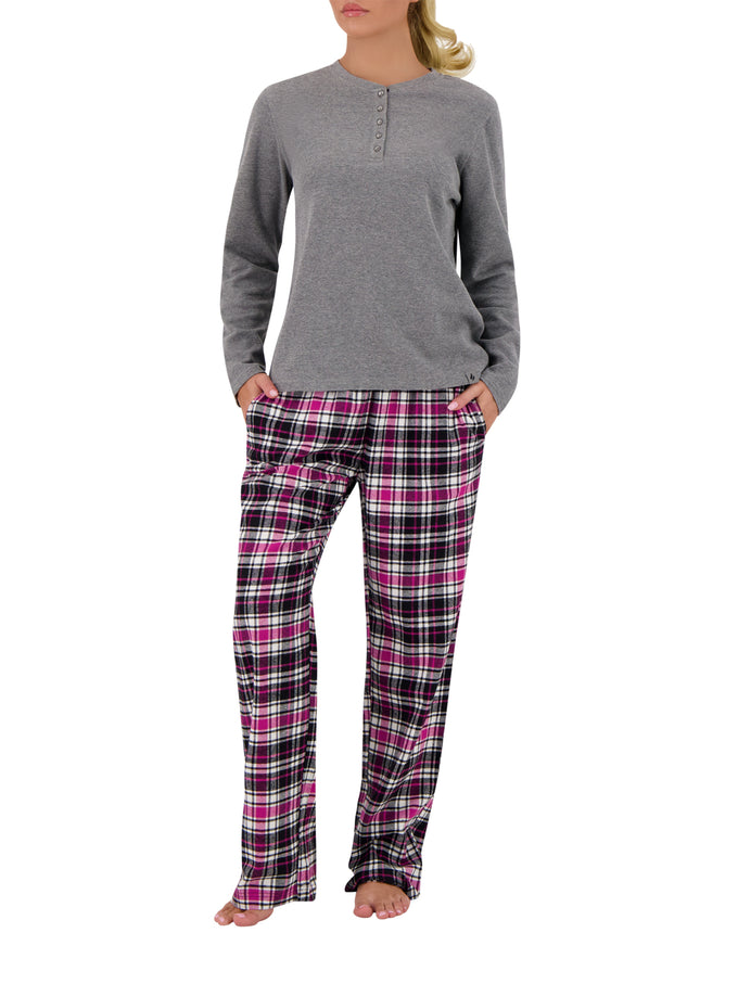 Women's Felicity Waffle Top/Flannel Pants Pajama Set