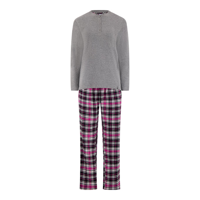 Women's Felicity Waffle Top/Flannel Pants Pajama Set