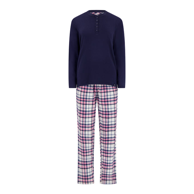 Women's Felicity Waffle Top/Flannel Pants Pajama Set