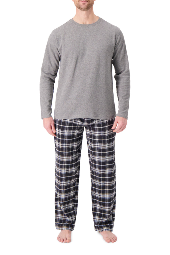 Men's Flemming Waffle Top/Flannel Pants Pajama Set