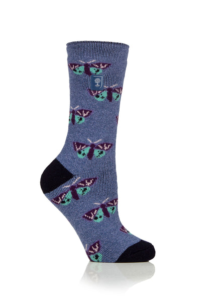 Heat holders Women's Lite RHS Butterflies Crew Sock  Denim