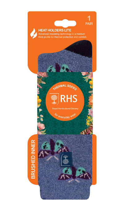Heat holders Women's Lite RHS Butterflies Crew Sock  Denim
