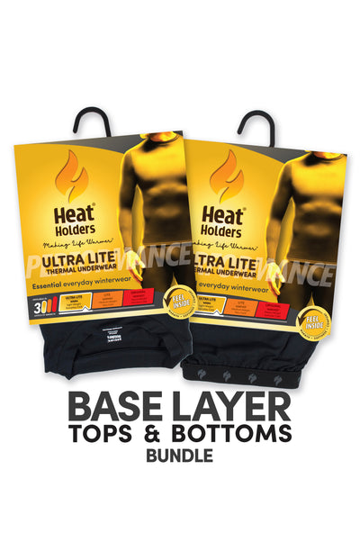 Men's Ultra Lite Base Layer Thermal Set in Black