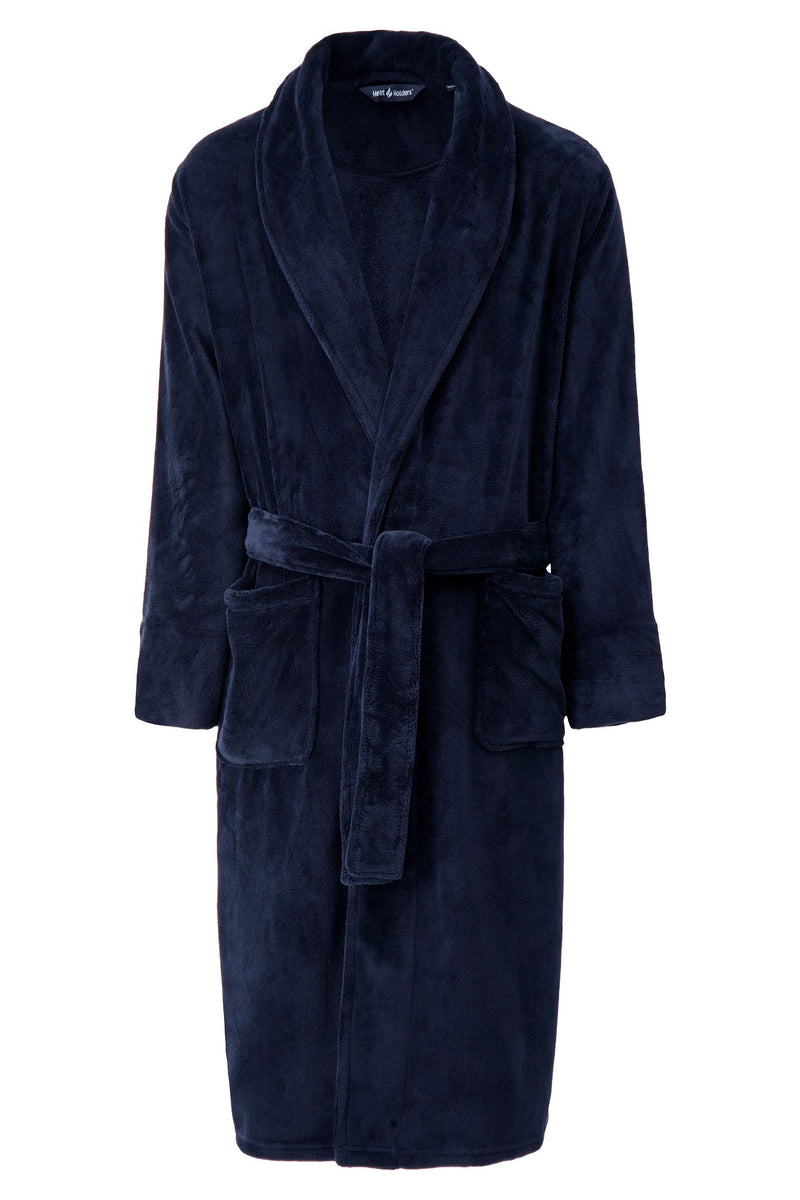 Calida 68510 #449 Dark Blue After Shower 100% Cotton Men's Bath Robe –  myselflingerie.com