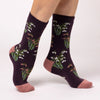 Heat Holders Women's Lite RHS Snowdrops Crew Sock Mulberry 