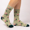 Heat Holders Women's Lite RHS Roses Crew Sock Sage legshot
