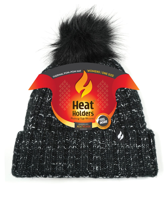 Cappello Invernale Donna Heat Holders Beanie Con Pompon - Foderato In Pile Termico - Foto 1