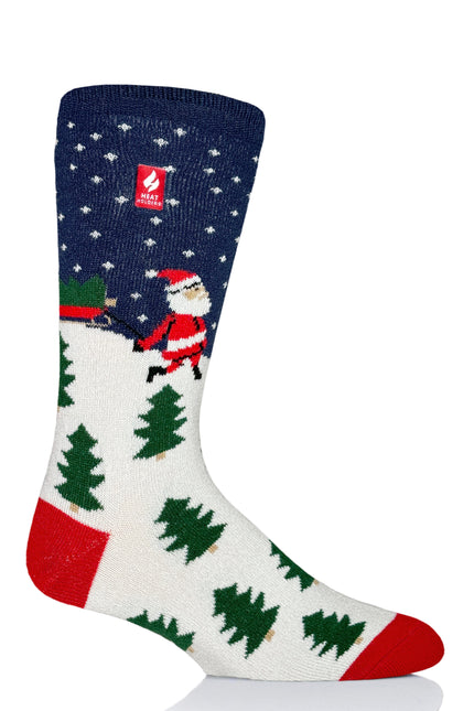 Men's Eddie ULTRA LITE® Festive Santa Crew Socks