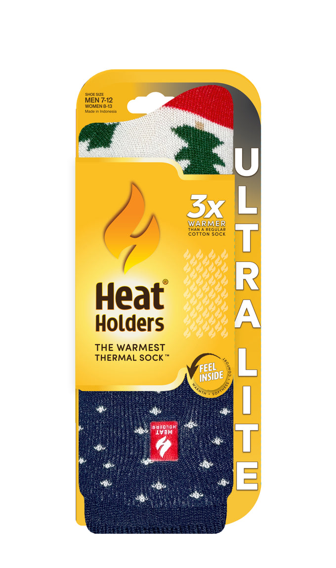 Men's Eddie ULTRA LITE® Festive Santa Crew Socks