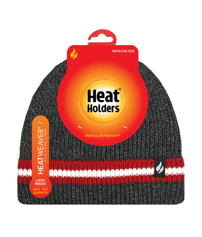 Heat Holders - Mens Hi Viz / Vis Reflective Thermal Fleece Lined Turn Over Hat E - Foto 3