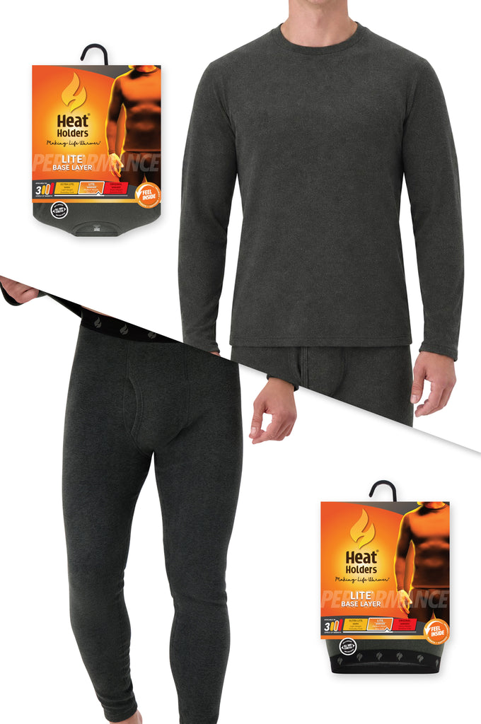 Men's LITE™ Traverse Base Layer Thermal Set in Charcoal Heather