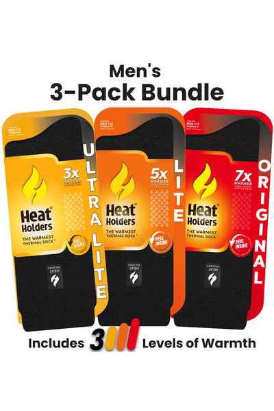 Men's Sock Drawer® Black Socks 3-Pack – Heat Holders®