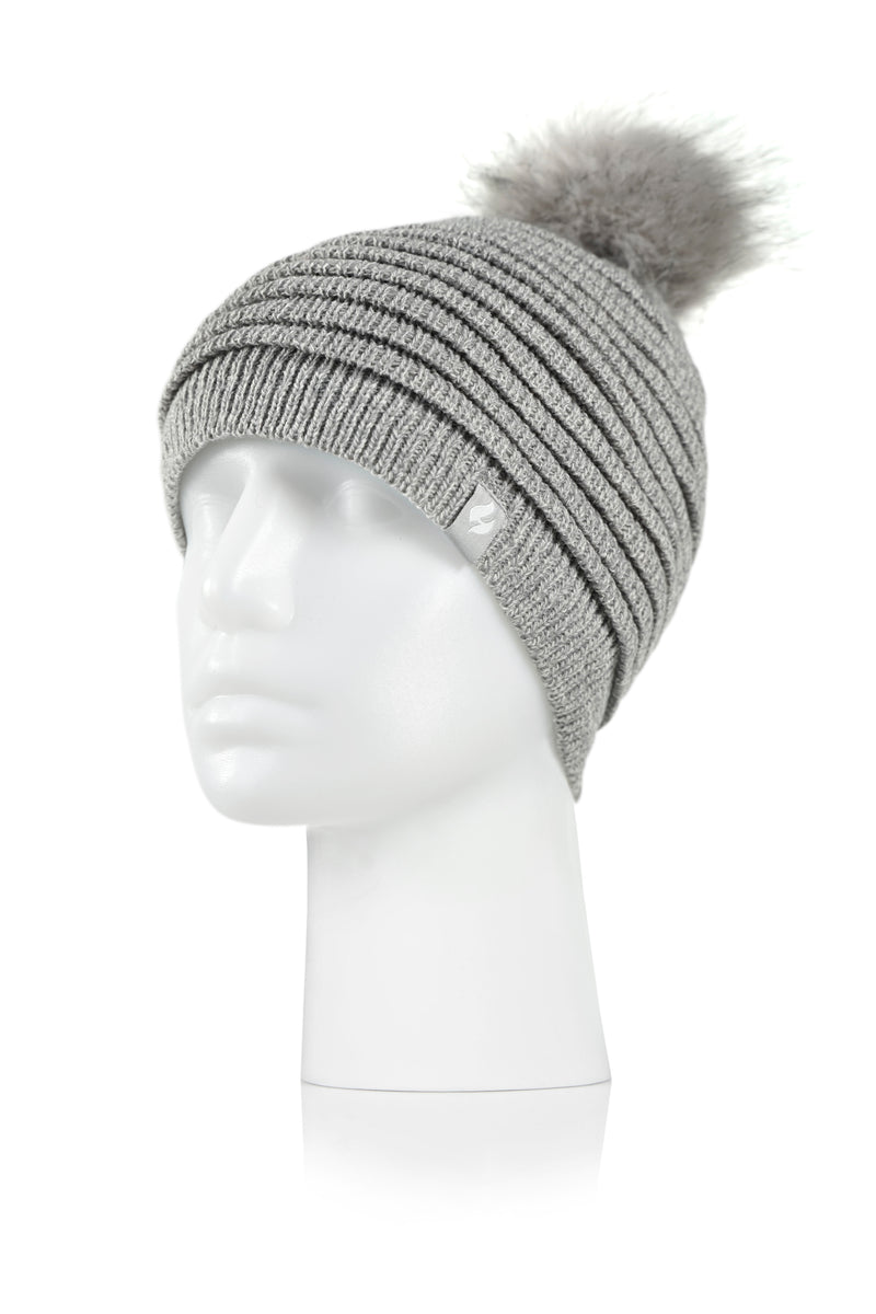 Cannes Ribbed Hat With Pom Pom For Women's