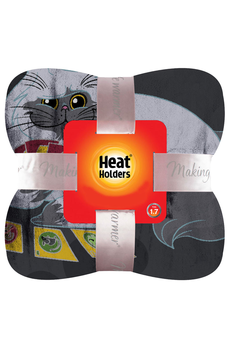 Heat Holders Busy Kitty Blanket Grey