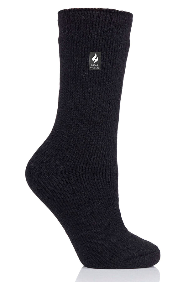 Heat Holders Camellia Women's Original Thermal Crew Sock Black - Big/Tall #color_black