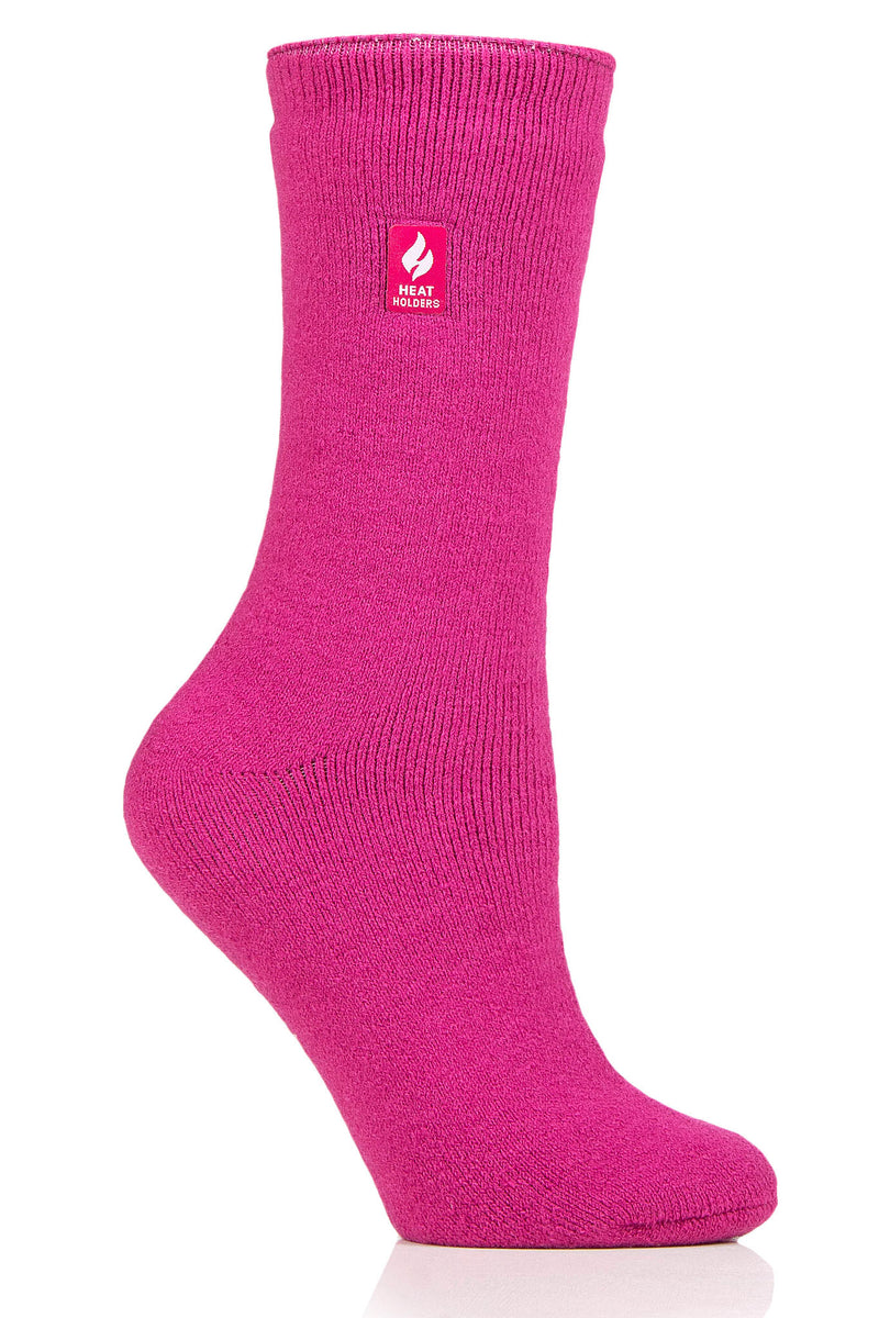 Heat Holders Camellia Women's Original Thermal Crew Sock Bright Pink - Big/Tall