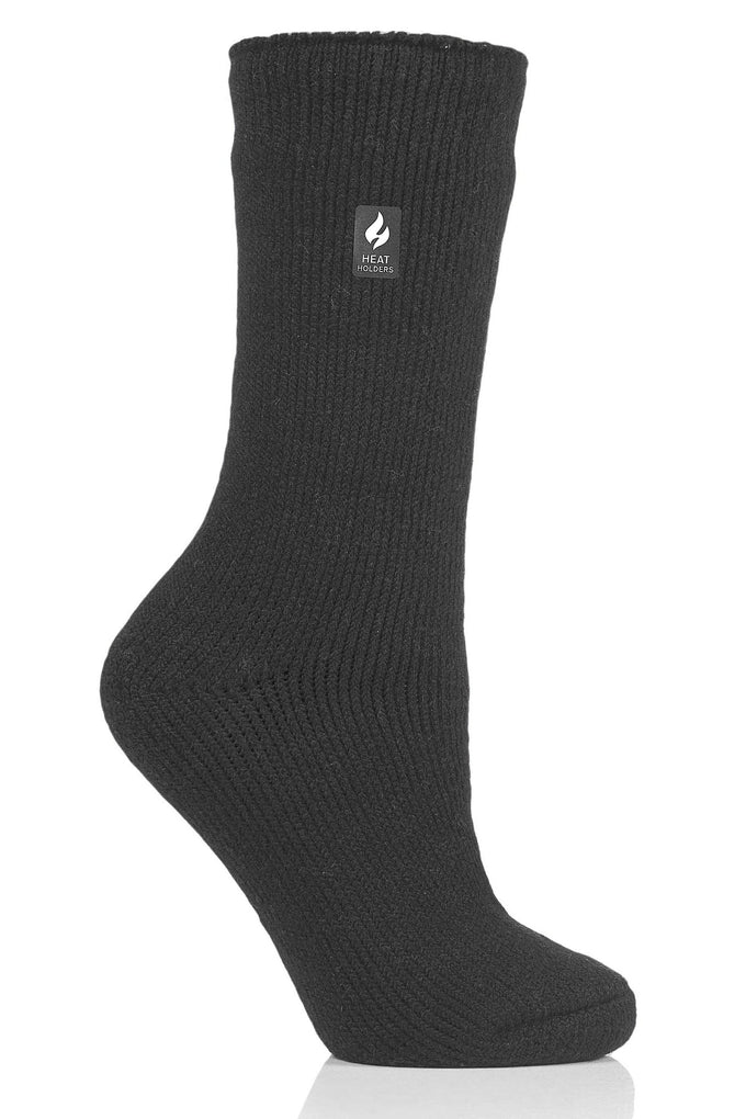 Heat Holders Camellia Women's Original Thermal Crew Sock Charcoal - Big/Tall #color_charcoal